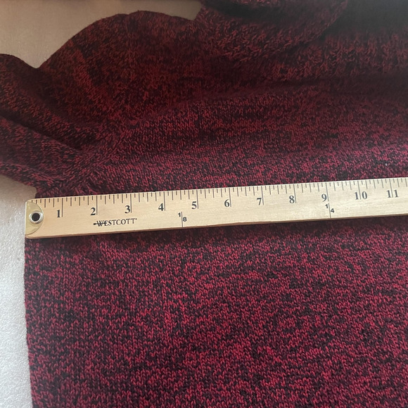 Vtg Y2K Lauren Ralph Lauren Sweater Women XL Red Black Cowl Neck Marled Pullover - Picture 5 of 14